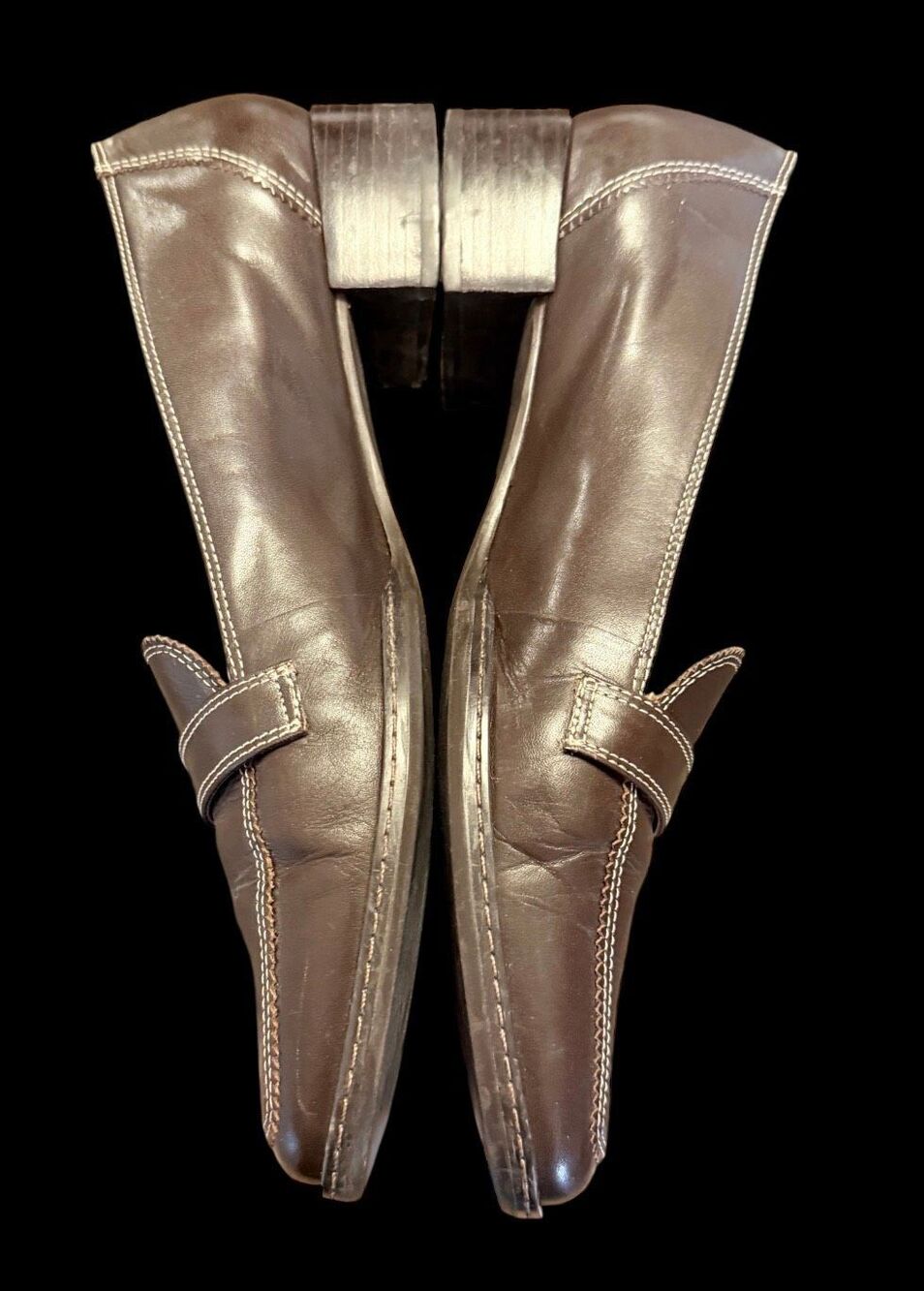 Etienne Aigner Vintage “Jules" Square-Toe Leather Loafers Brown Sz. 9.5 - Picture 12 of 16